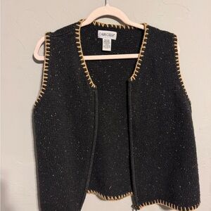 Cabin Creek Black Vest with Tan Trim